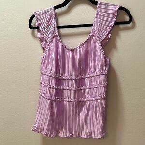 NWT Purple Pleated Top Size L
